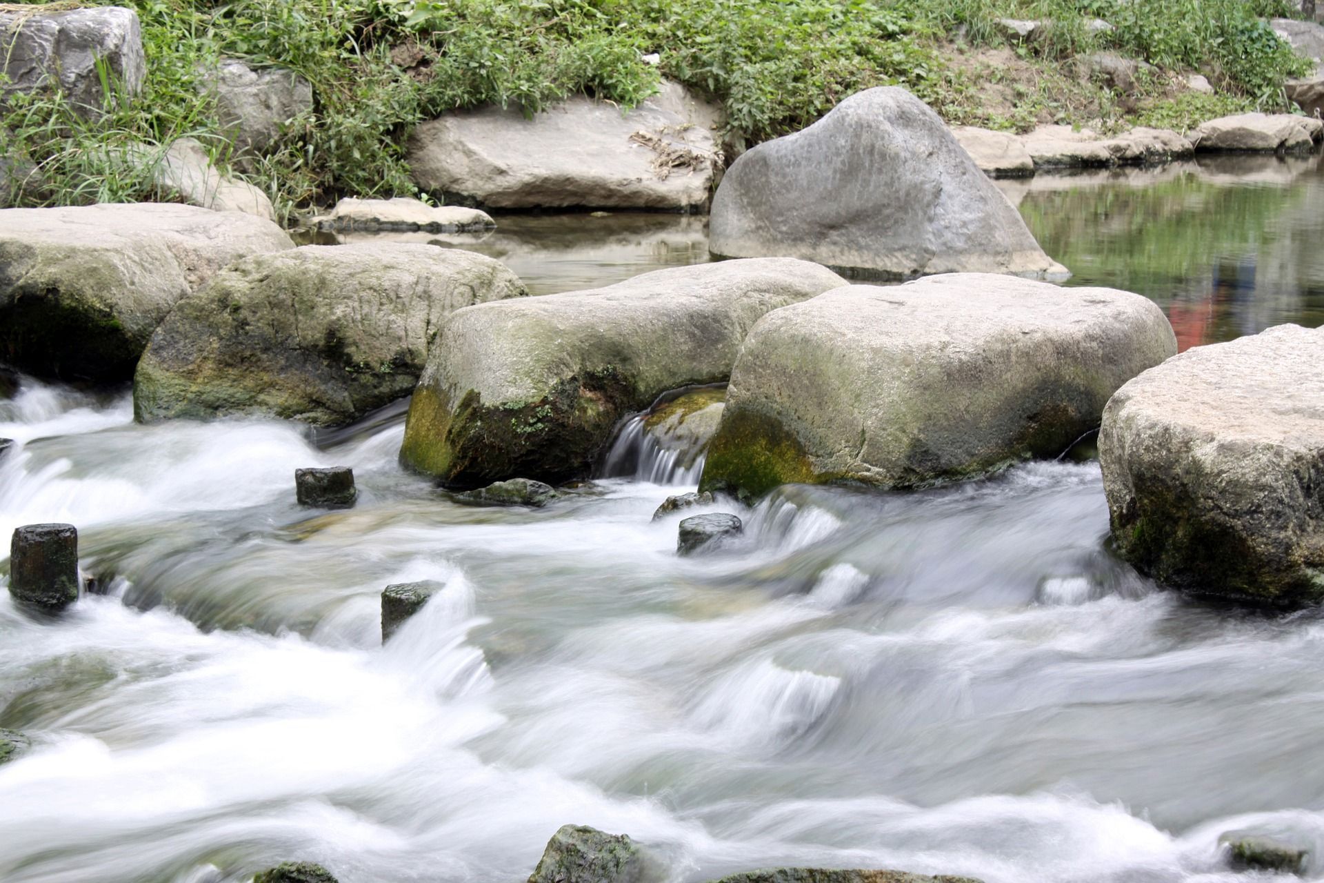 river rock stepping stones