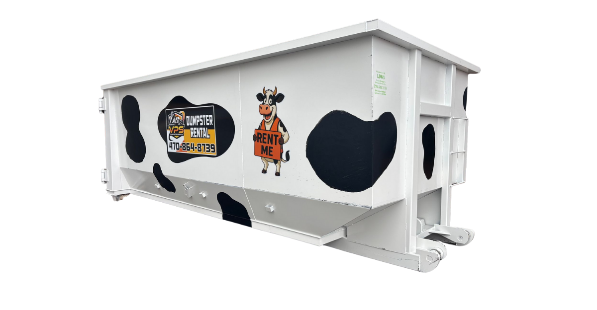 Black dumpster with