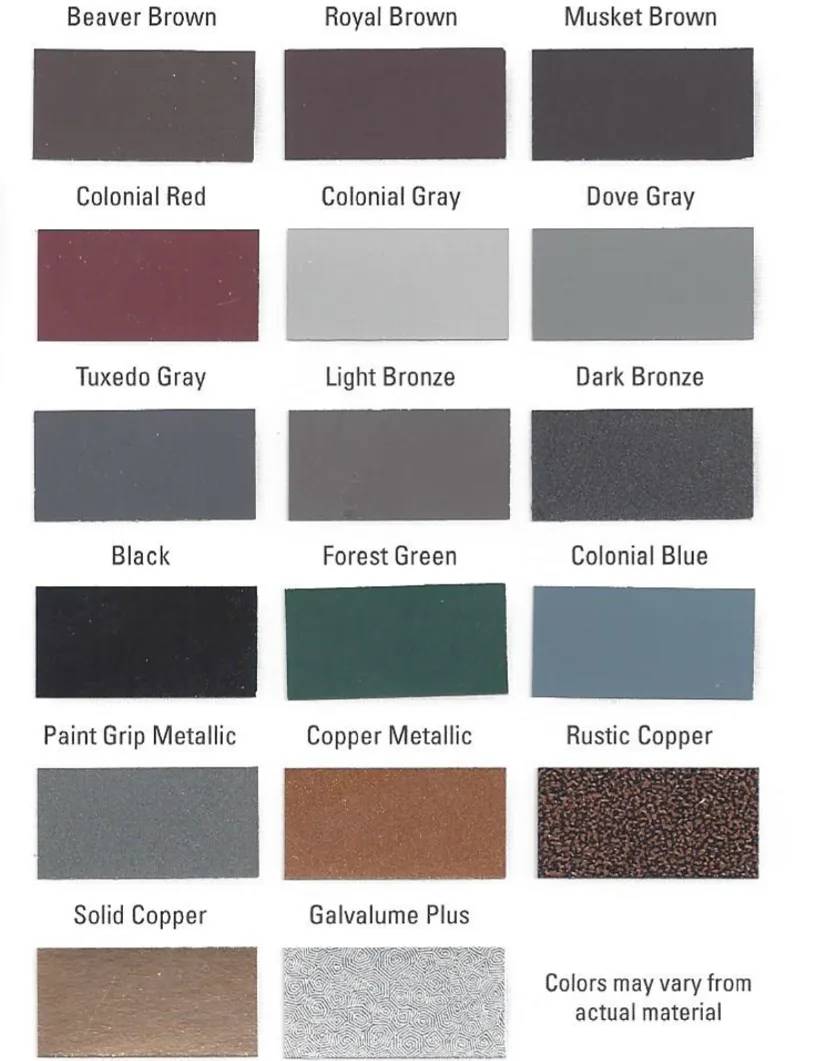 gutters color chart