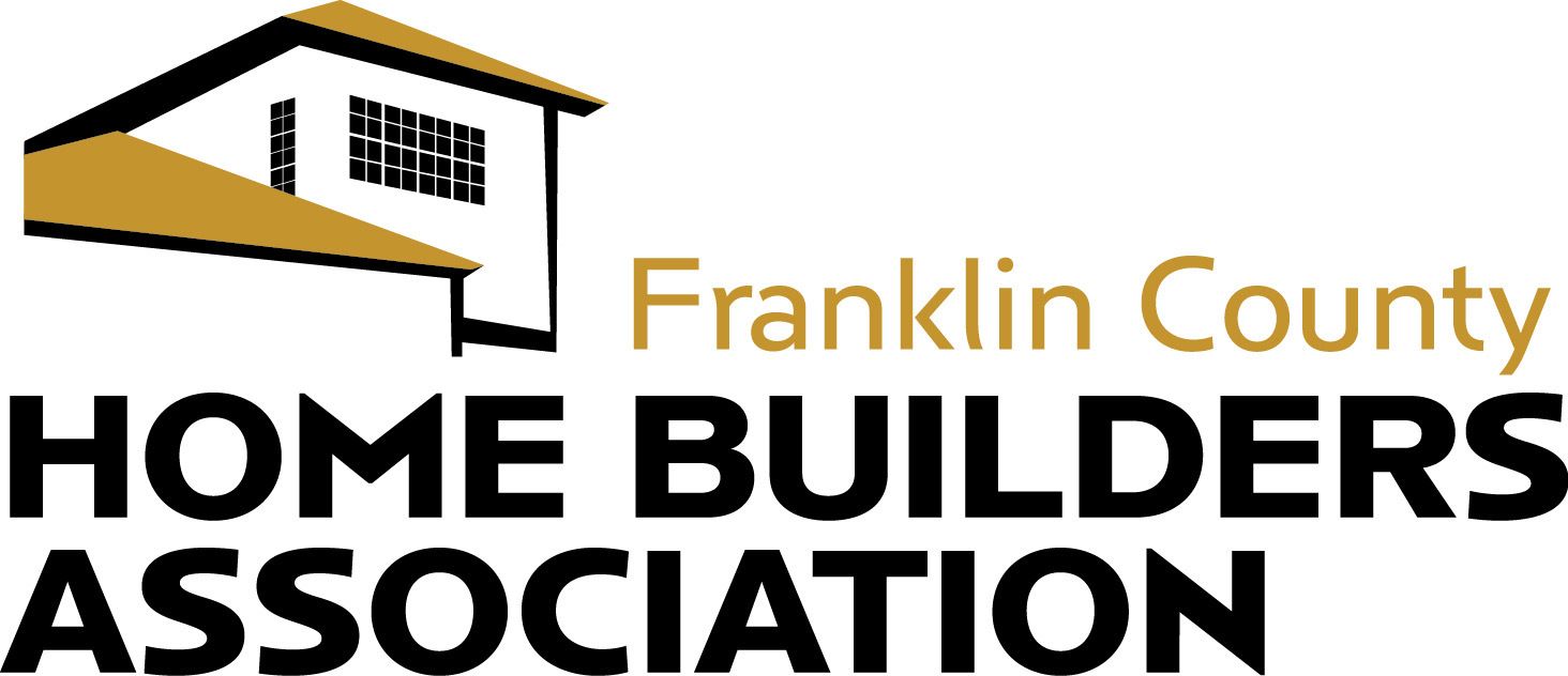 Franklin County Home Builders Association logo with house icon in black, gold, and white