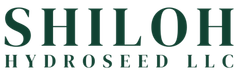 The logo for shiloh hydroseed llc is green and white.