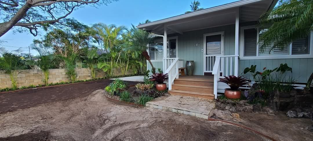 prepped front lawn for grass installation