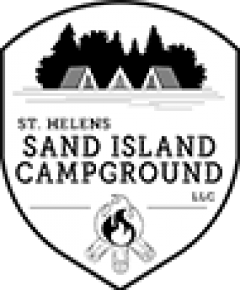 It is a logo for a campground called sand island campground.
