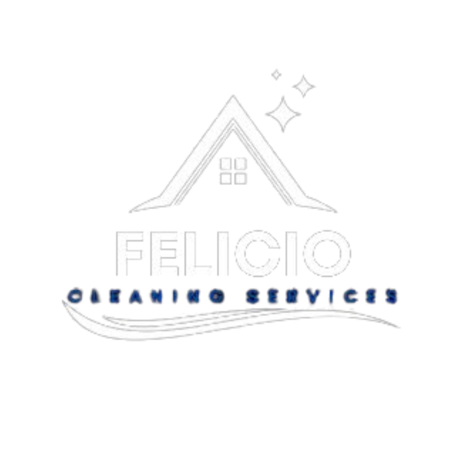Felicio Cleaning Services logo: outlines of a house, text 