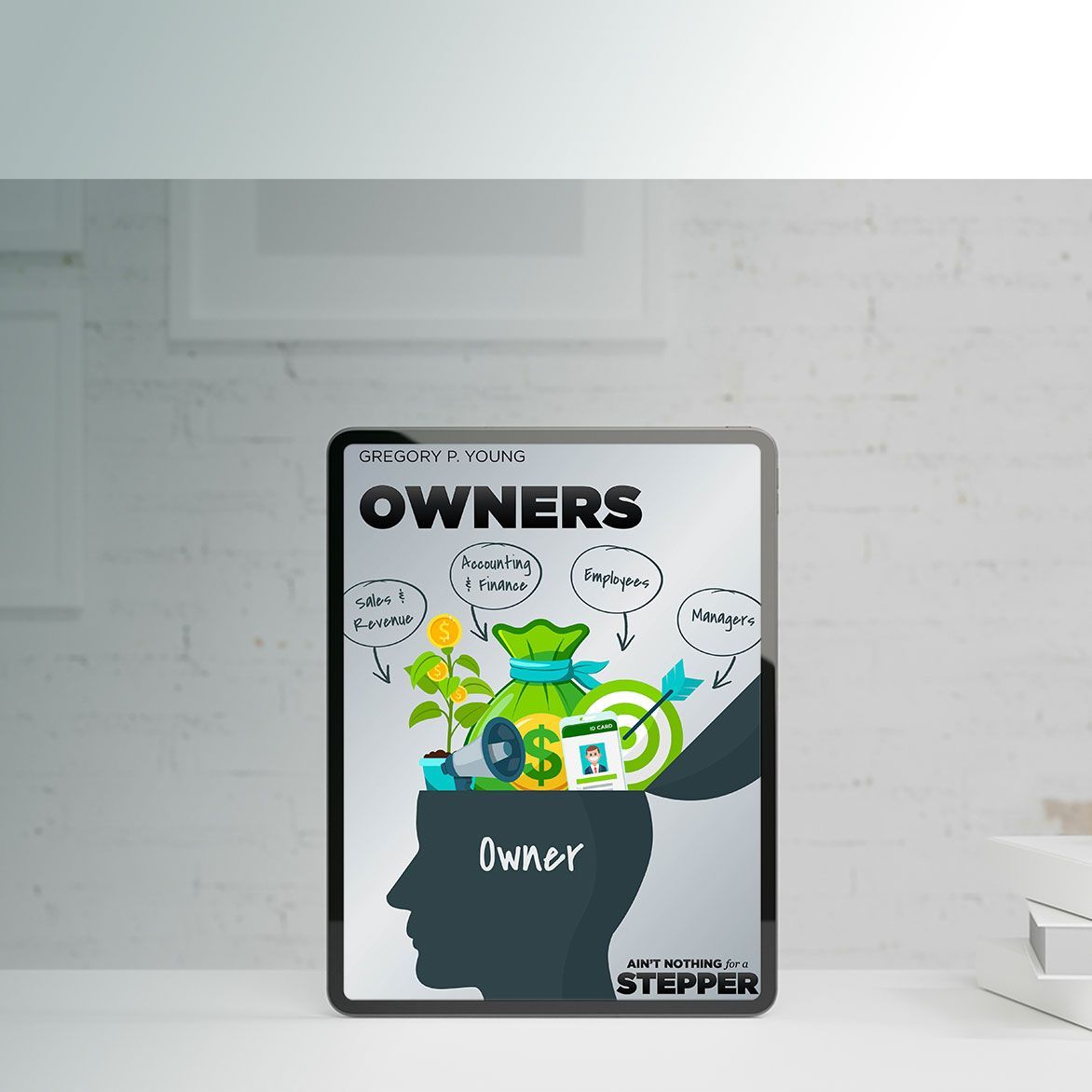 A tablet with the word managers on it