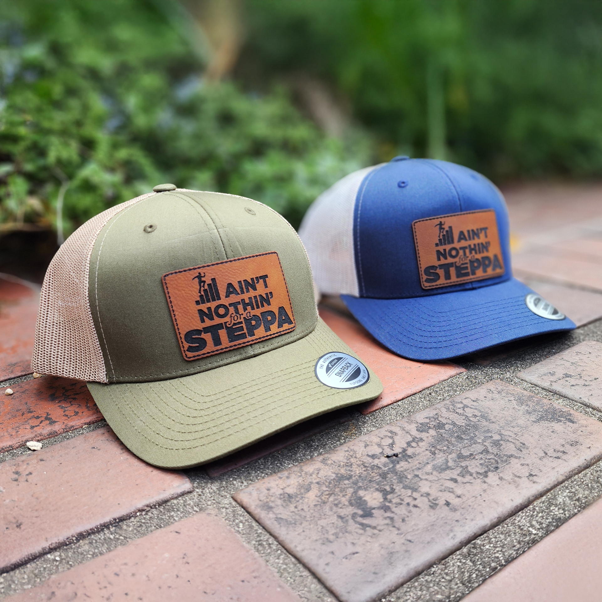 Blue baseball cap with 