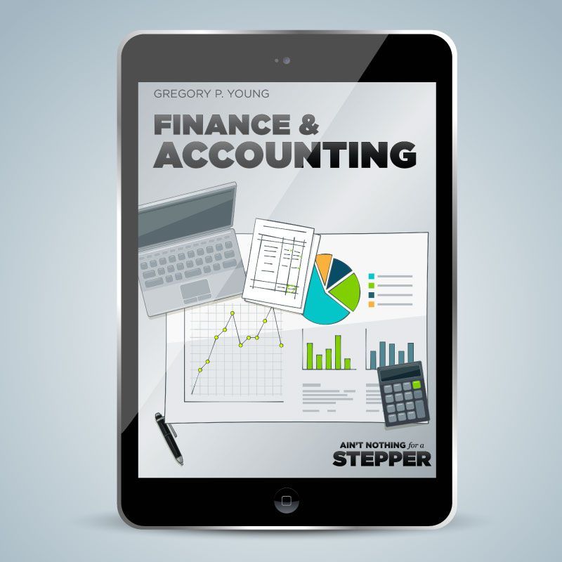 A tablet with a finance and accounting book on it