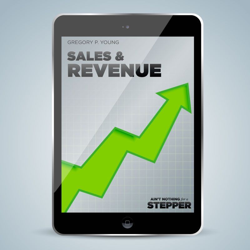 A tablet with a sales and revenue book on it
