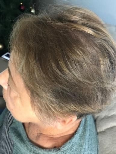 A woman with short hair