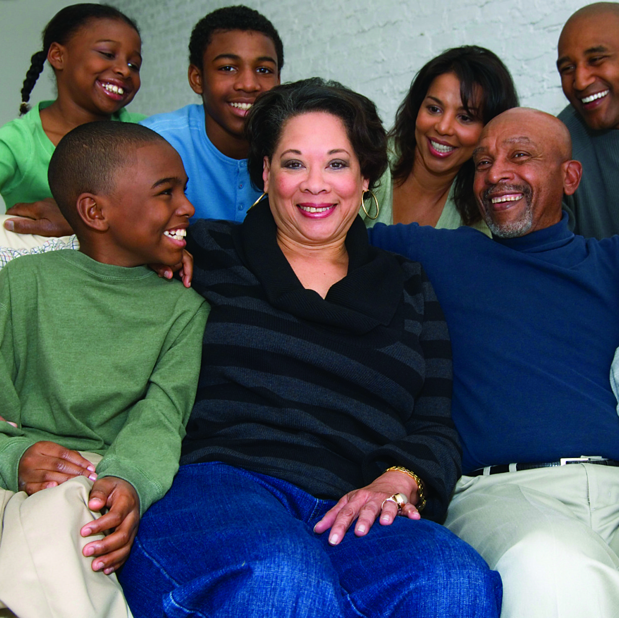 A woman surrounded by family at Northlake Gastroenterology Associates.