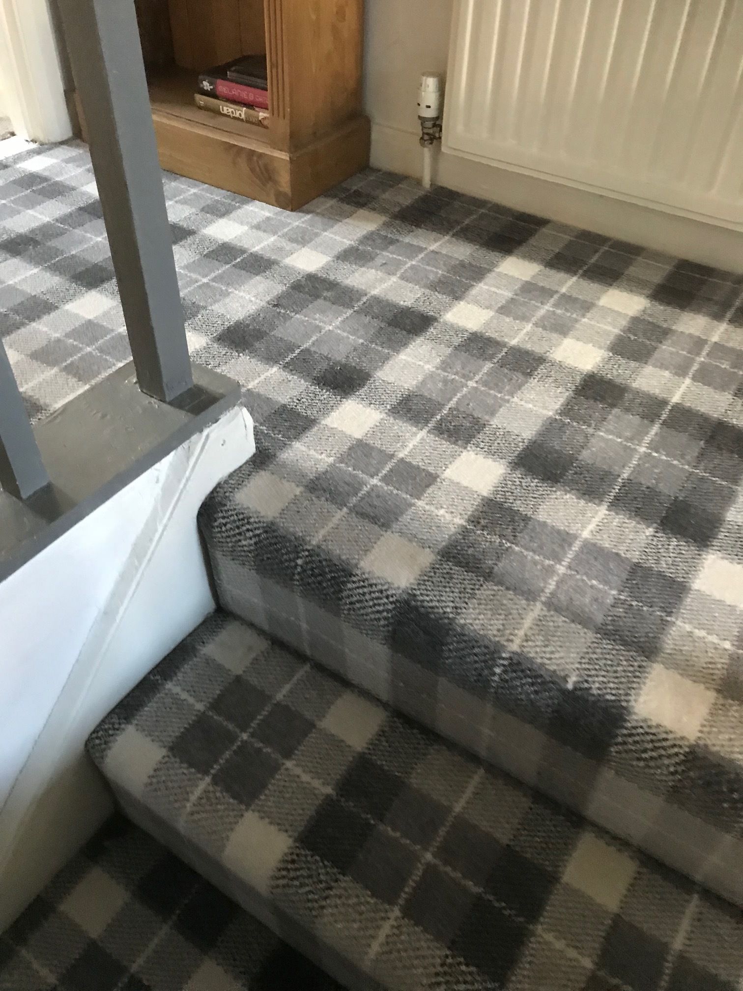 gray black cream strips stair carpets