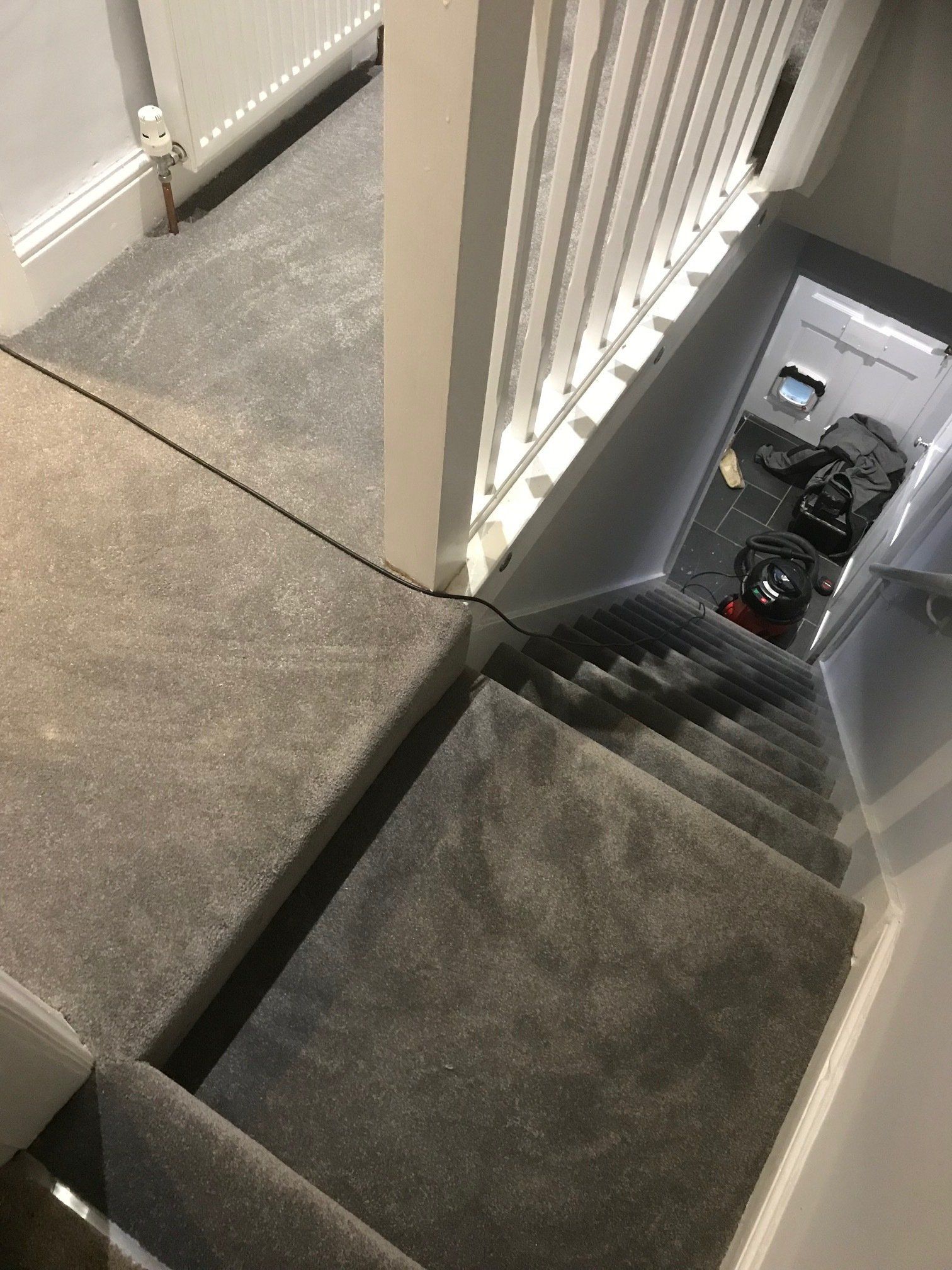 wood stair runners gray carpet