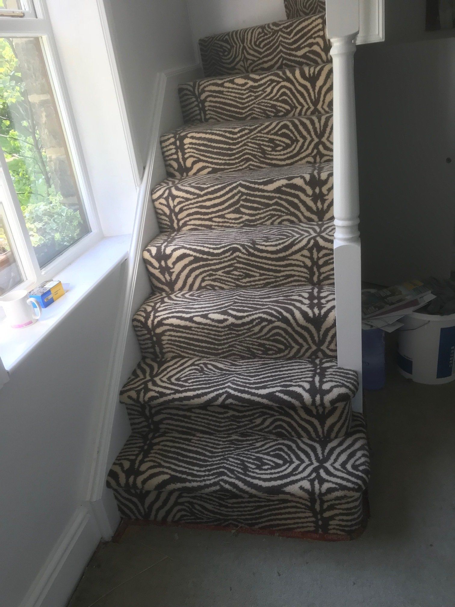 stair carpet black cream carpet