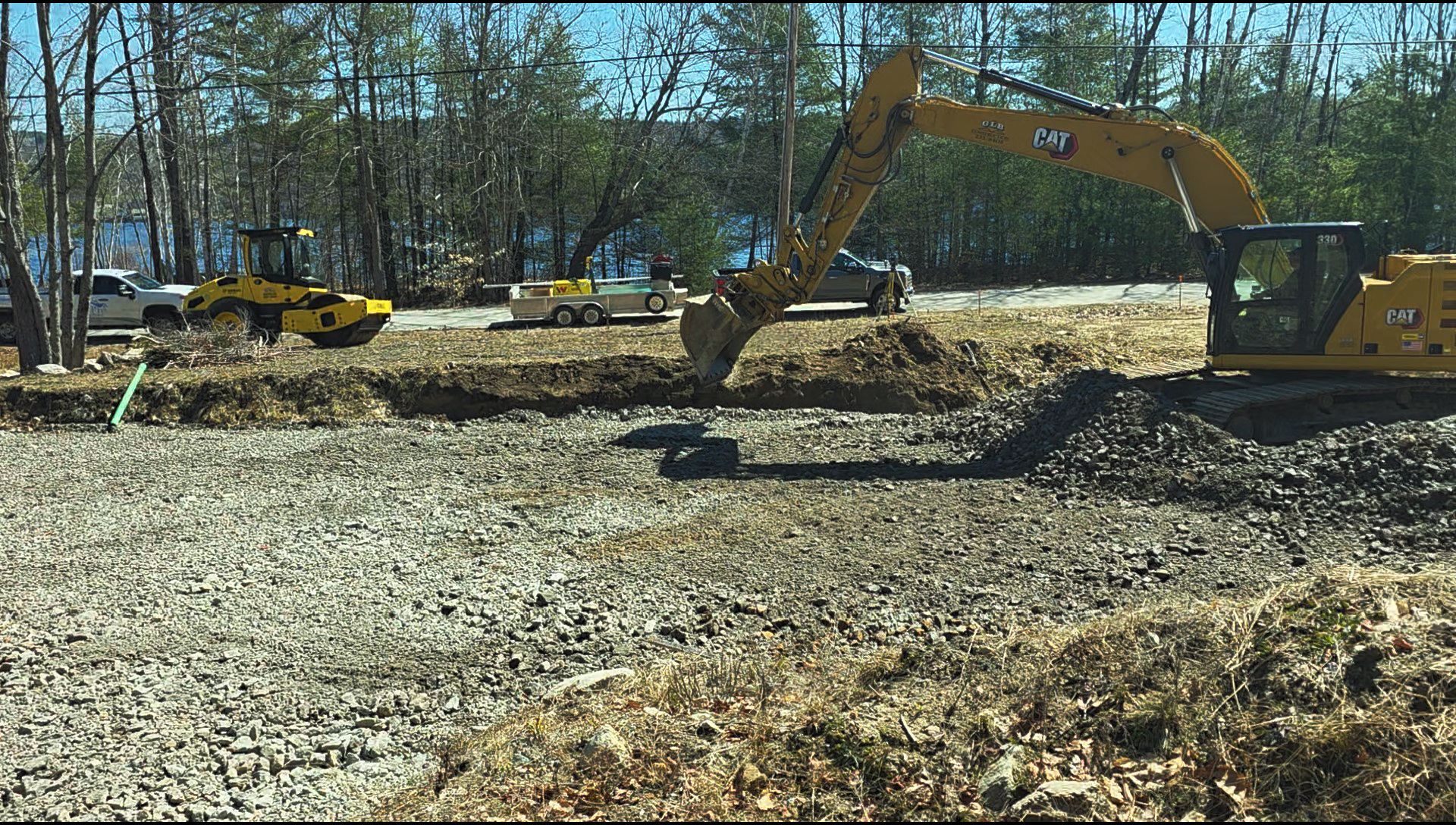 Digging the foundation for a new home in Bridgton, Maine