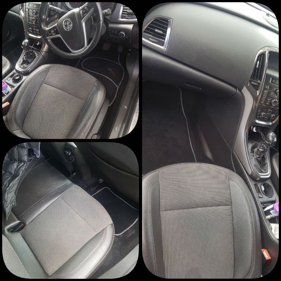 vehicle seats before and after cleaning