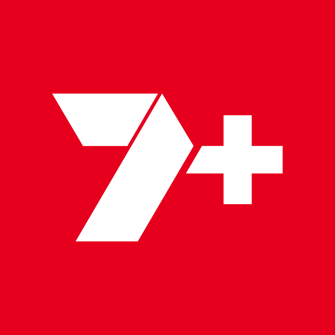 A red background with a white 7 and a plus sign
