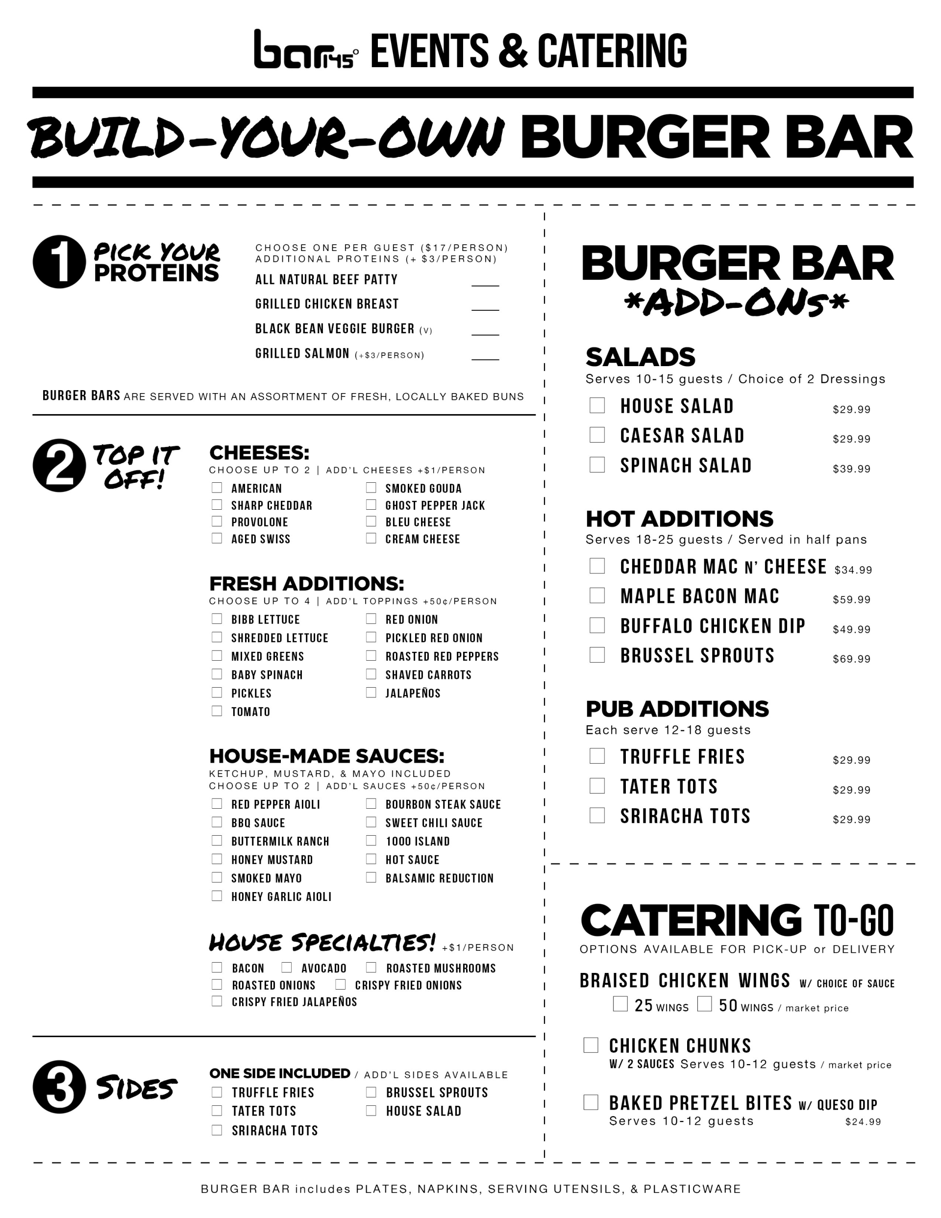 Bar 145 Events and Catering - Burger Bar