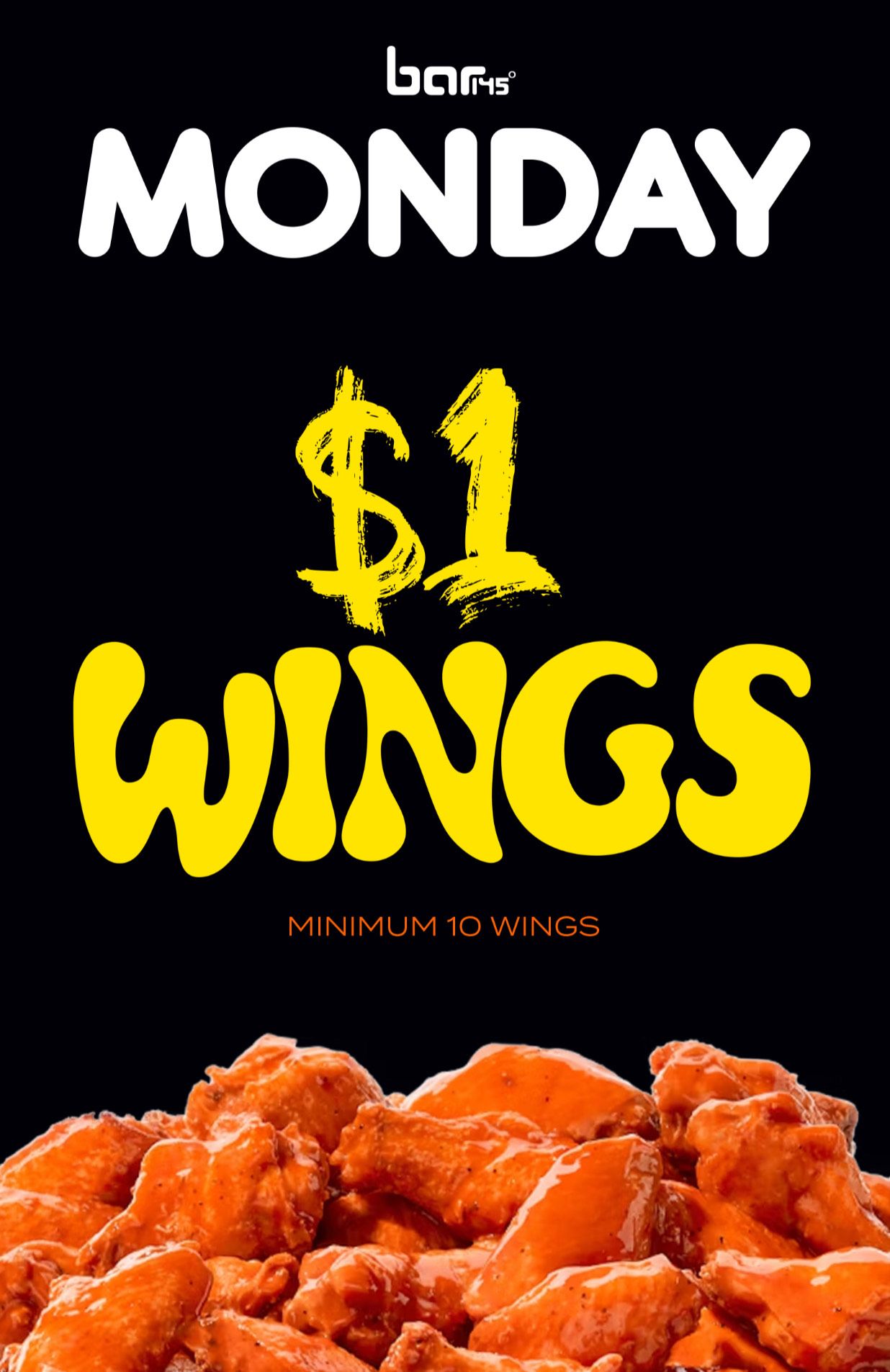 One dollar wings on Mondays at Bar 145 the best burger place in Toledo, Ohio