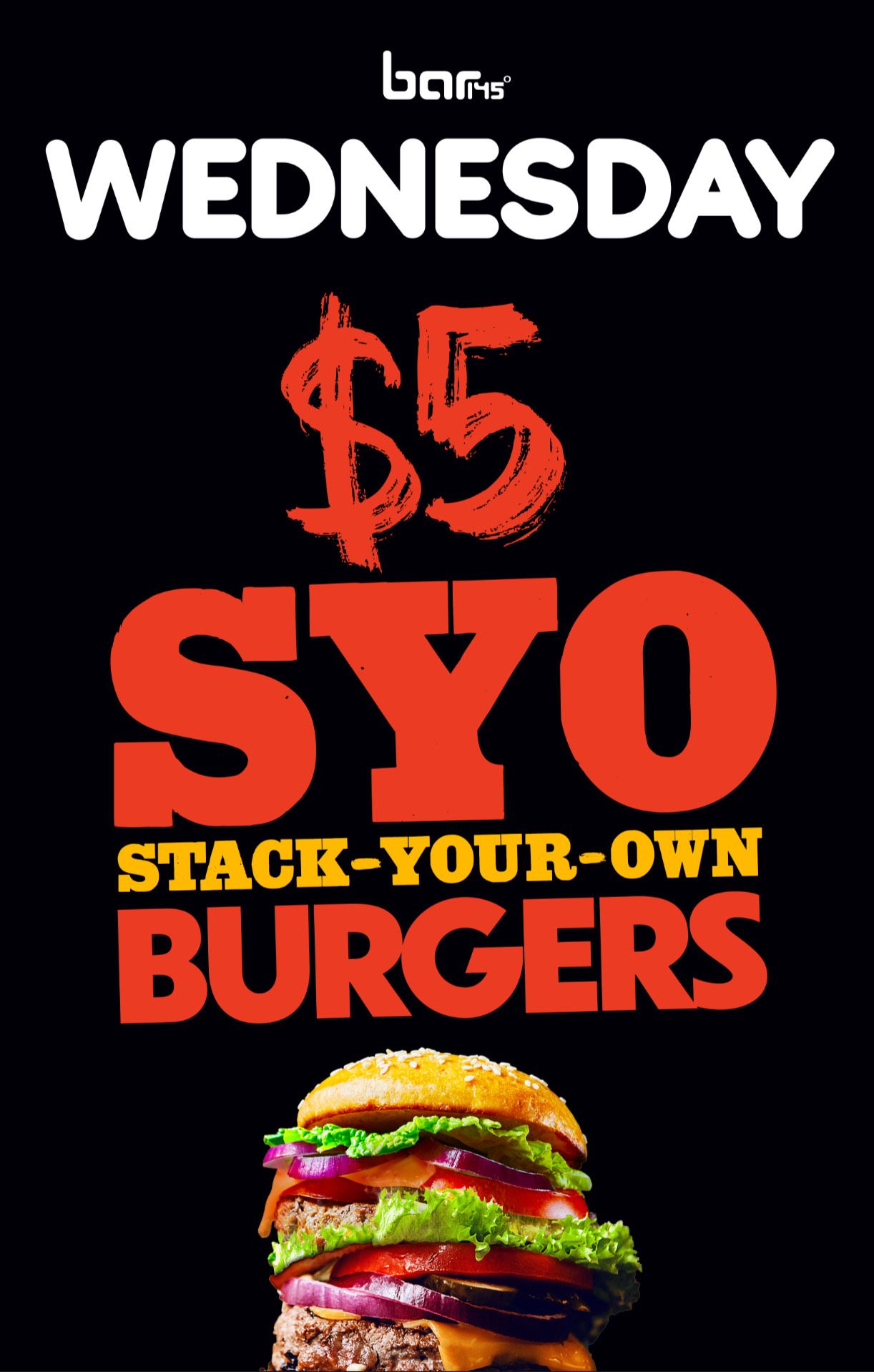 Stack your own burger specials at Bar 145 in Toledo, Ohio