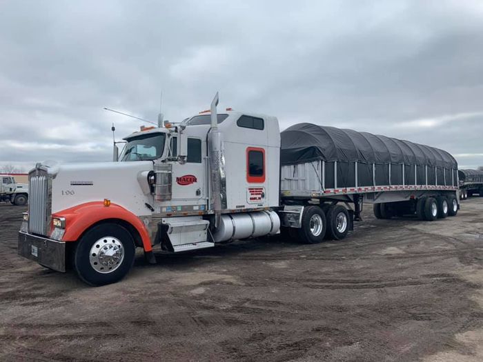 Large white and red truck — Gary, IN — Macer Transportation