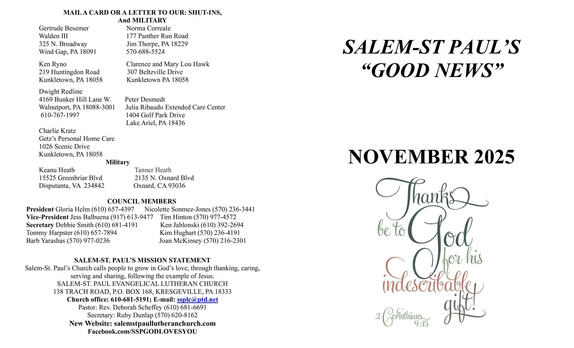 Flyer for a Sunday Fun Day at Salem-St. Paul Lutheran Church. Features a pumpkin, leaves, games, and a nature walk.