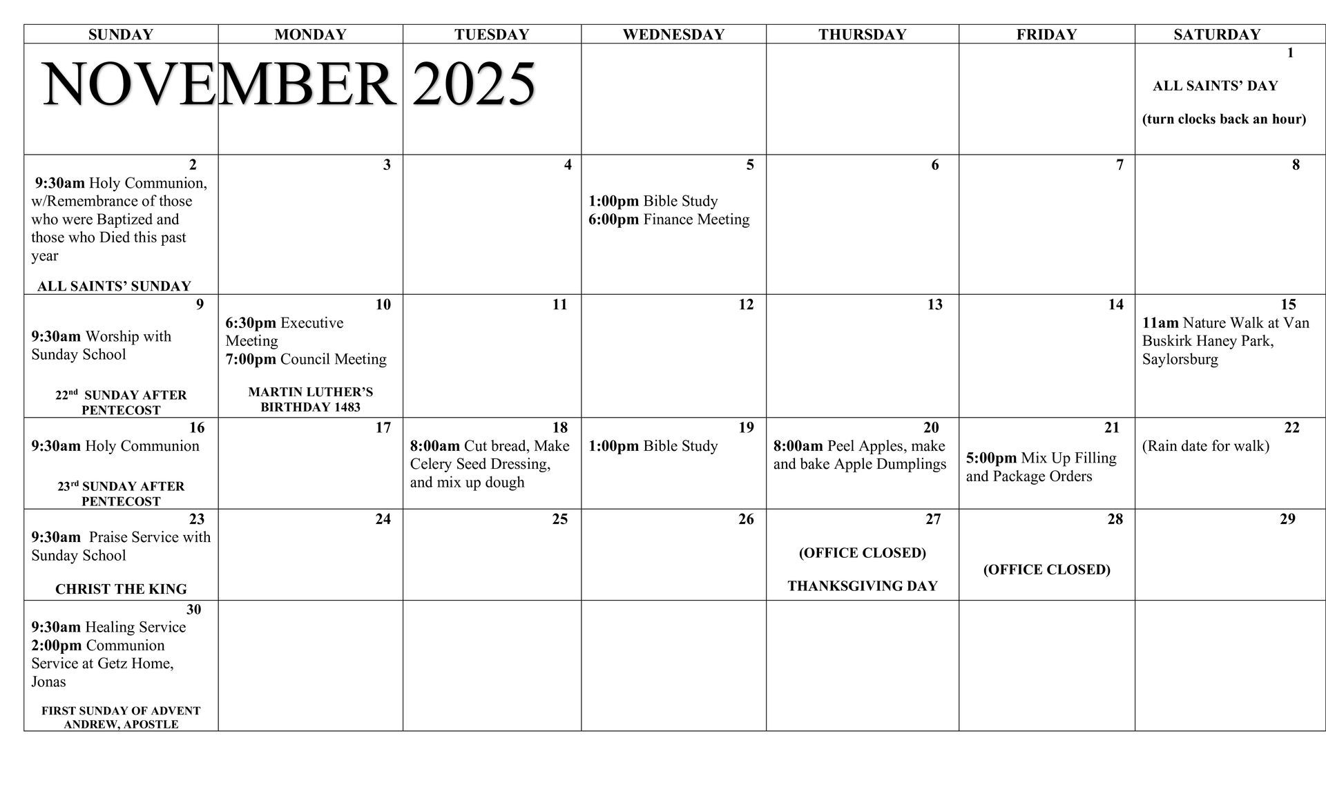 September 2022 calendar with event listings. Two red maple leaf decorations at the bottom.