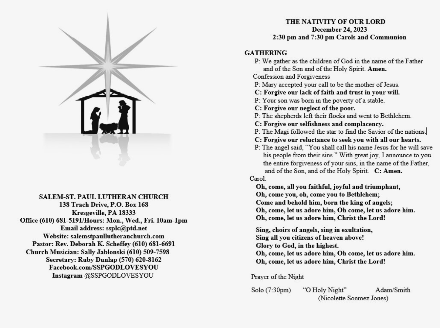 Salem St. Paul Church The Nativity of our Lord Page 1