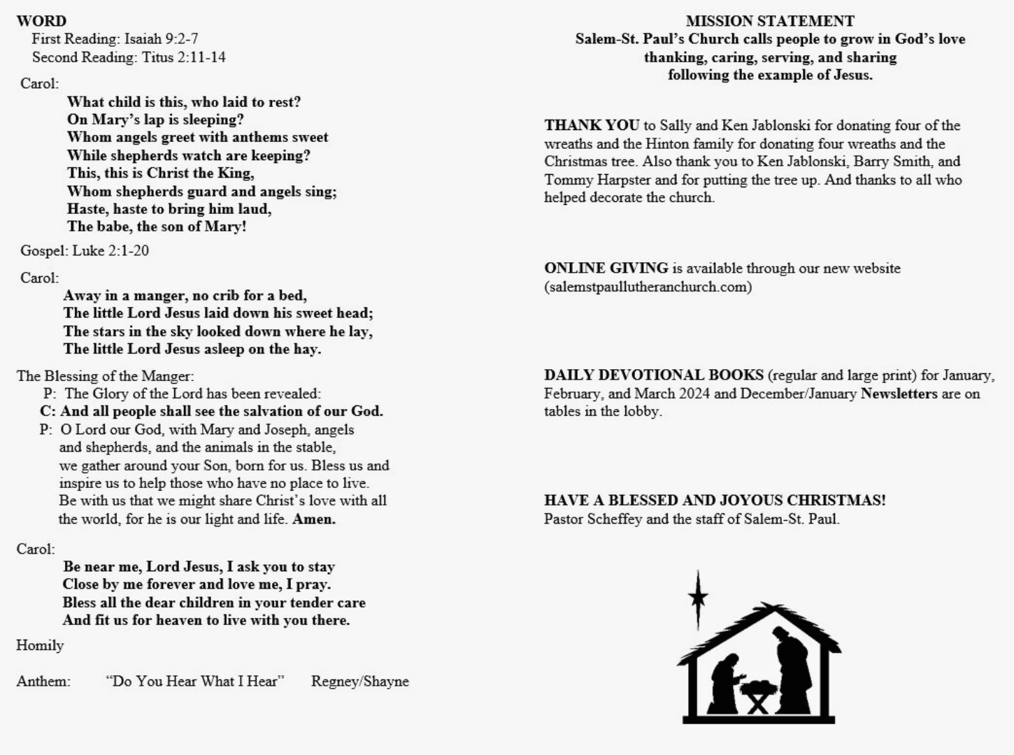 Salem St. Paul Church The Nativity of our Lord Page 2