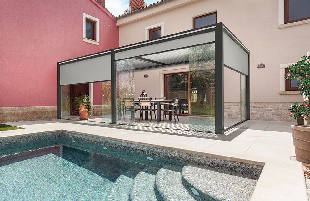 Pergolas bioclimatique distribuée par Trihome