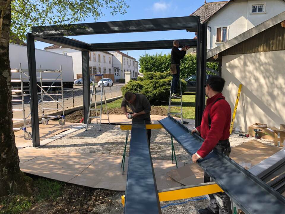 Pergola bioclimatique réalisation Trihome