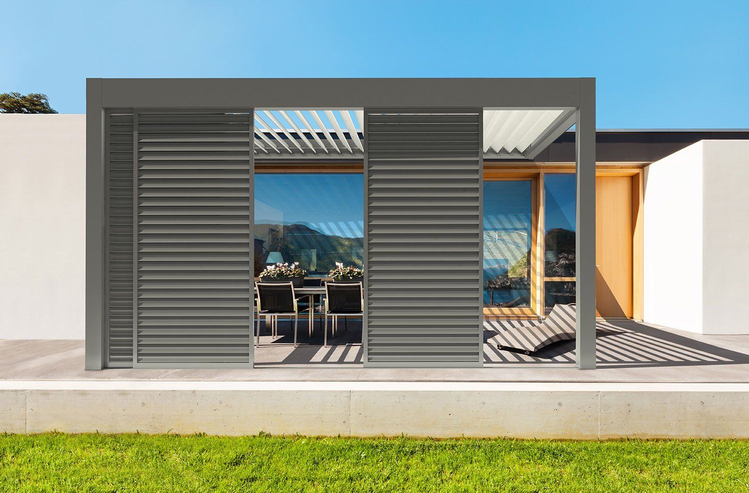 Pergolas bioclimatique distribuée par Trihome