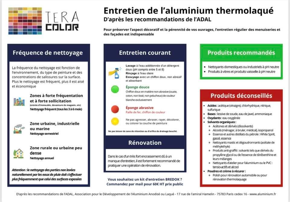 Recommandation pour l’entretien de votre portail aluminium thermolaqué 
Solutions d’entretien disponibles sur commande à votre agence Trihome de saint germain du bois ?