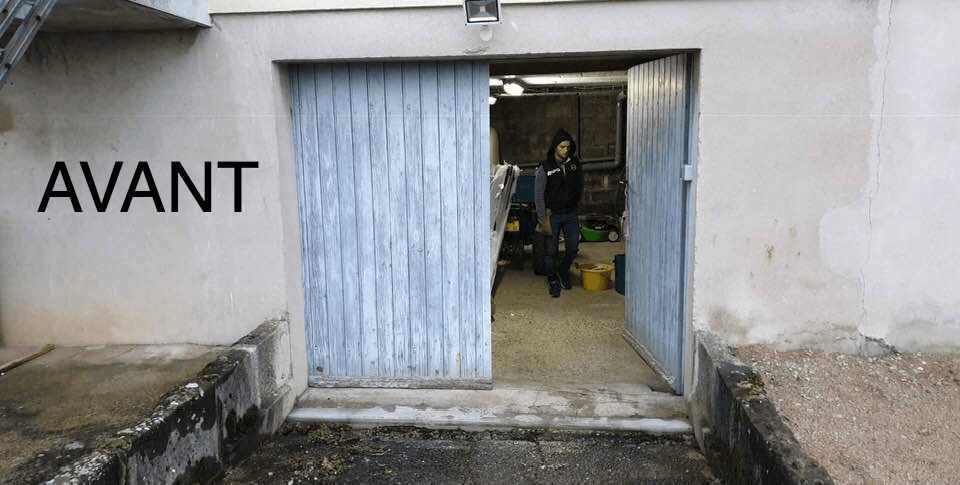 Porte de garage réalisation Trihome