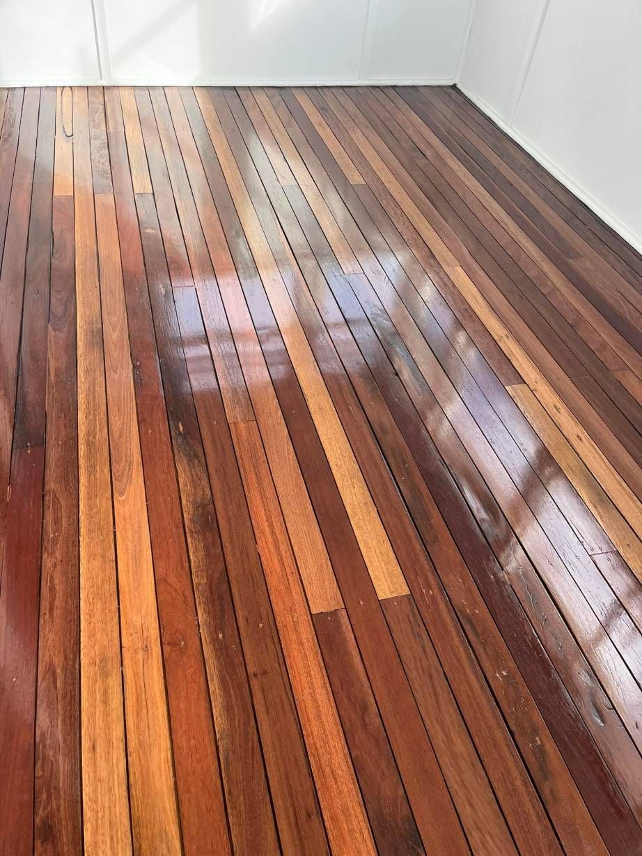 A Close Up of a Wooden Floor in a Room — Toowoomba Polished Floors in Highfields, QLD