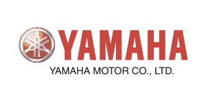 The logo for yamaha motor co. ltd. is red and white.