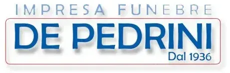 Logo dell'Impresa Funebre De Pedrini, in caratteri blu, con la scritta
