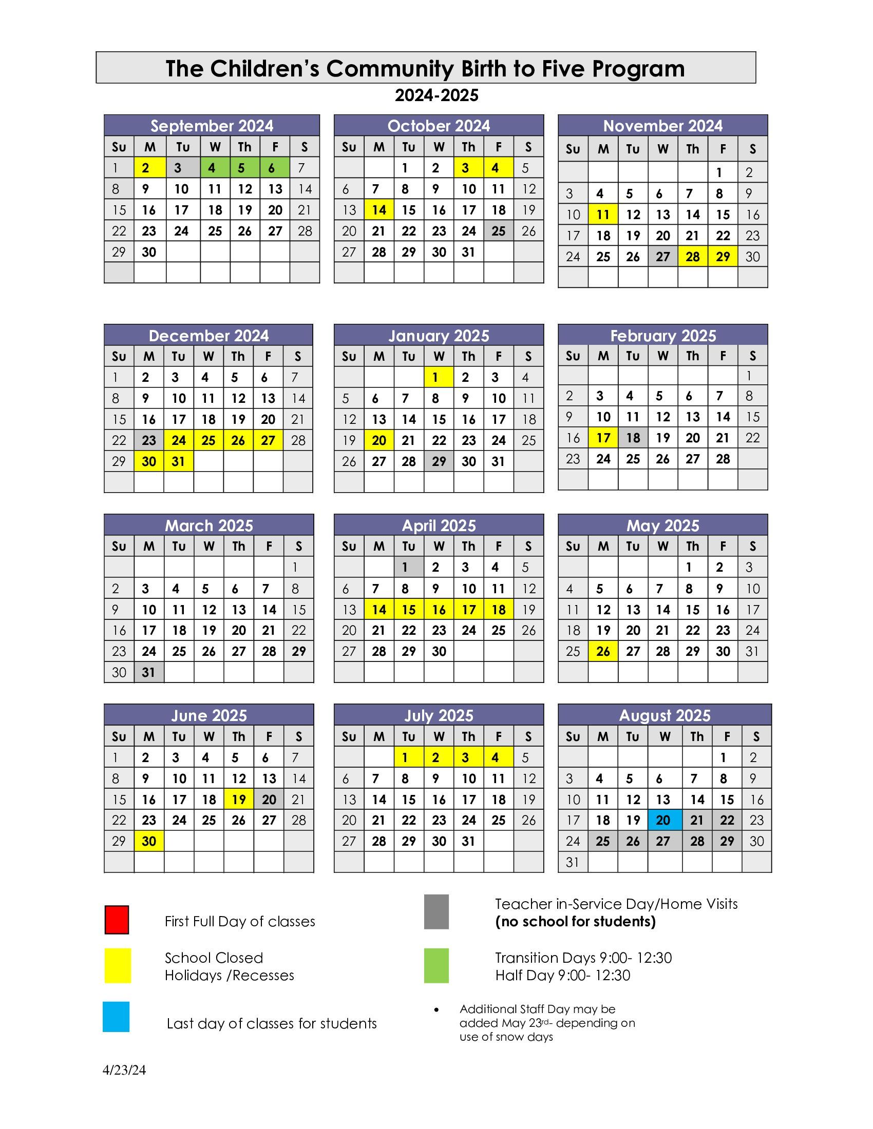 2022-2023 Calendar