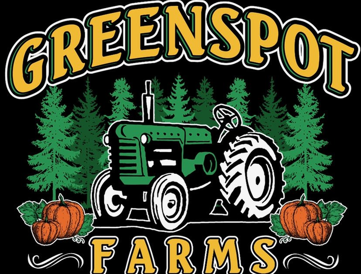 Greenspot Farms Pumpkins & Hayride Pumpkin Patch Redlands CA Area, Inland Empire, Pumpkin Farm, Christmas Trees, Wedding Venue Greenspot Farms Logo With Hayride pumpkins and country mountains in background
