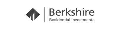 Berkshire Residential Investments logo with a dark gray diamond shape and vertical lines, with