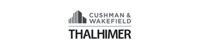 Logo of Thalhimer, a Cushman & Wakefield company, with a building graphic.