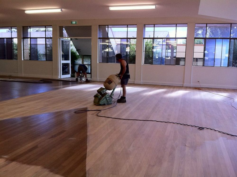 A Timber Floor Sanding In Progress