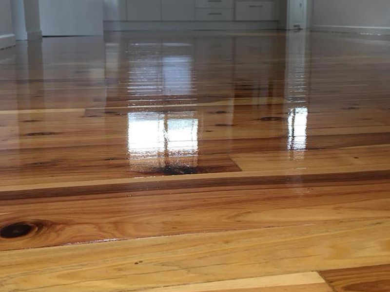 Closeup On Timber Flooring With Finish After Sanding