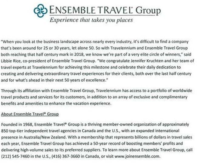 Ensemble travel group is a company that takes you places