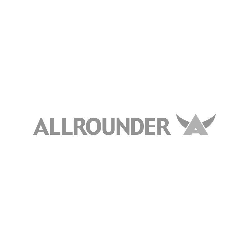 Das Allrounder-Logo ist schwarz-weiß und zeigt einen Vogel.