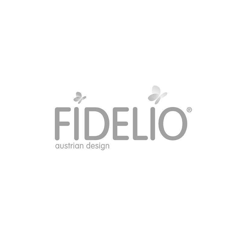 Ein schwarz-weißes Logo für fidelio austrian design
