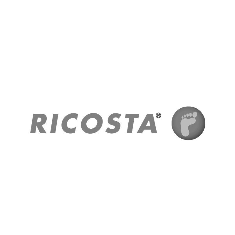 Ein schwarz-weißes Logo für eine Firma namens Ricosta