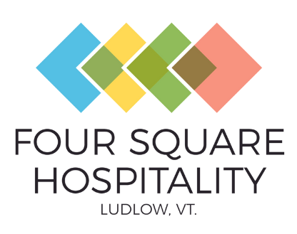 A logo for four square hospitality in ludlow vt