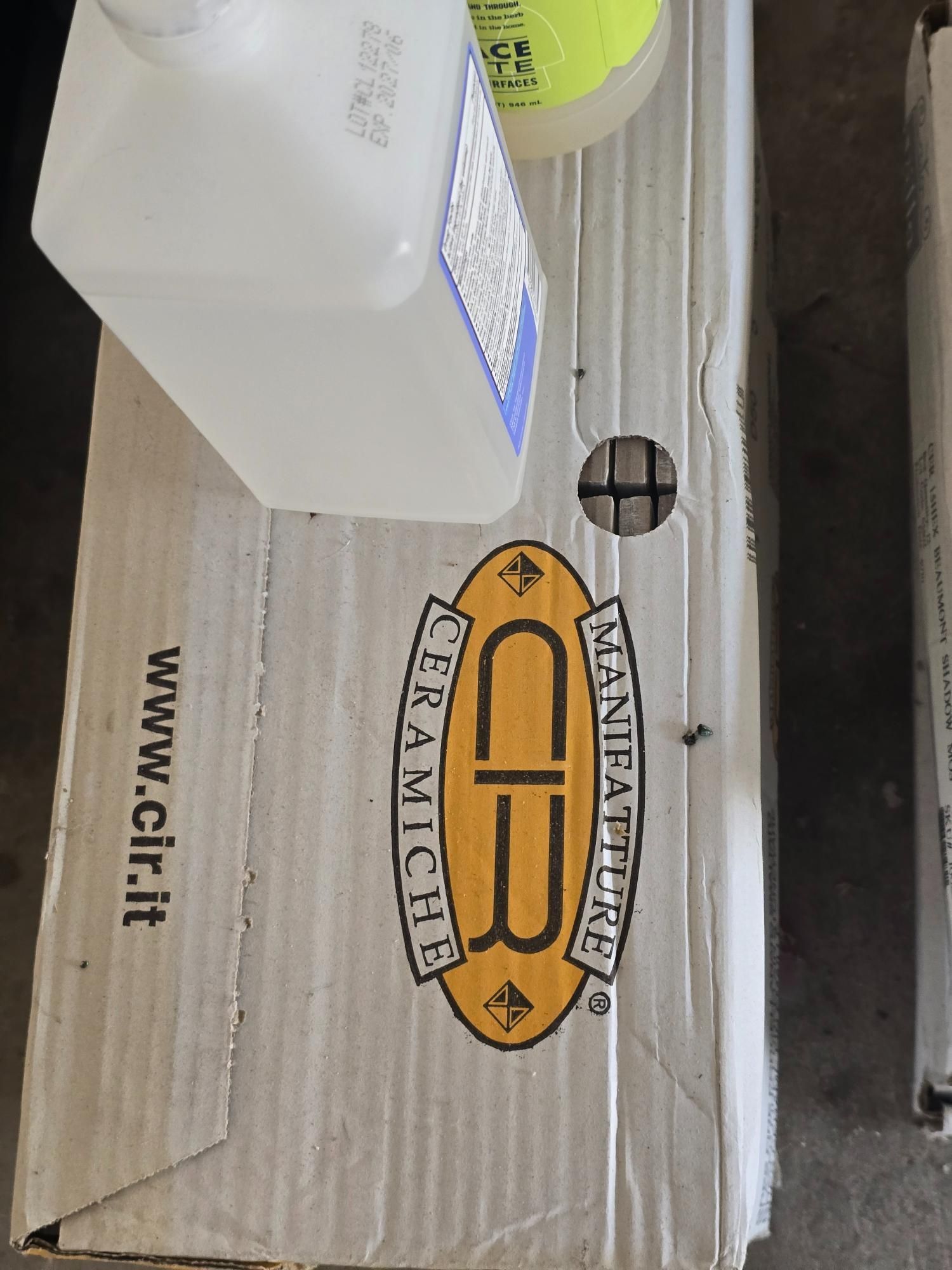 Cardboard box with the 