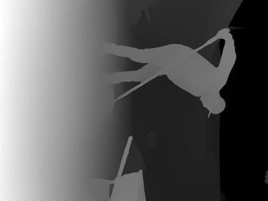 Silhouette of a person with ski poles in motion, mid-air with a gradient background.