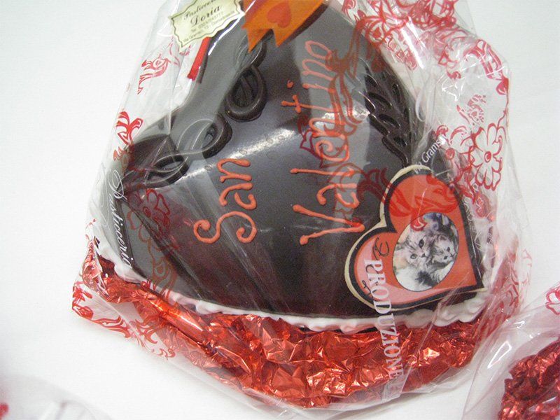 cuore ricoperto di cioccolata